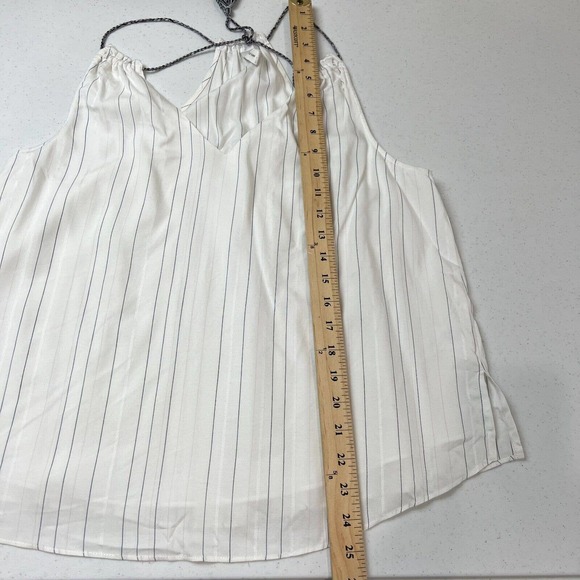 Gentle Fawn Womens T Back Tank Top Size Small White/Black Striped Tasseled Boho - Picture 10 of 13